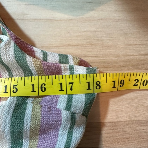 Pastel Sleeveless Top with Peplum and Tie Detail and square neckline Size L - Picture 7 of 14